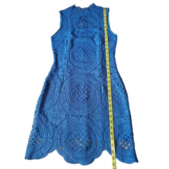 I.N. SAN FRANCISCO BLUE LACE DRESS SIZE 9 - Picture 9 of 10